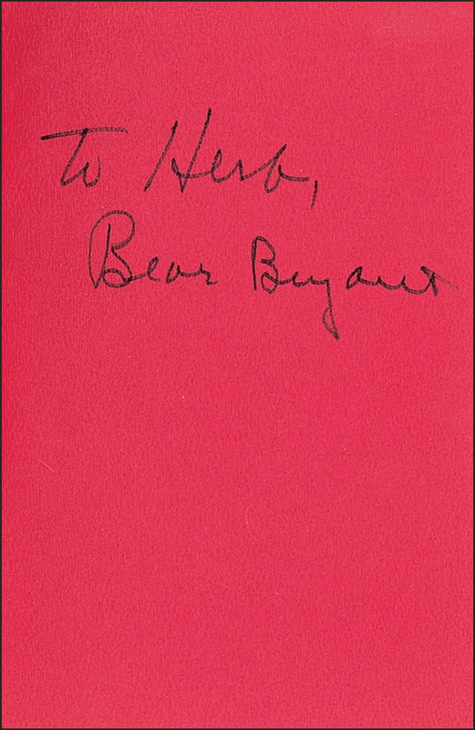 Lot 1276 Paul “Bear” Bryant Book
