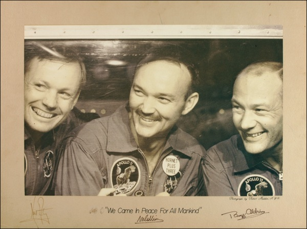 Lot 301 Apollo 11: WELCOME HOME: All three members of the APOLLO 11 crew sign a quarantine photo