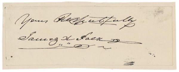 Lot 88 James Polk Signature