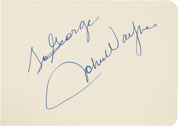 Lot 1128 John Wayne Signature