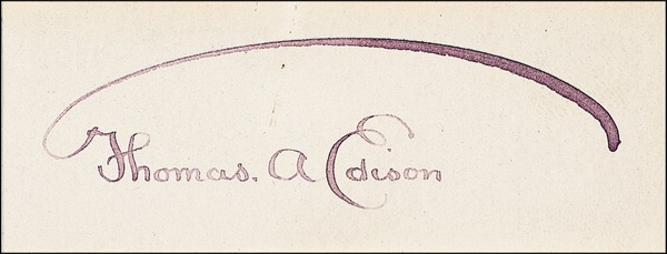 Lot 167 Thomas Edison Signature