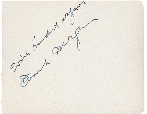 Lot 1152 Wizard of Oz: Morgan, Frank Signature