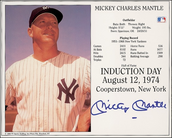 Lot 1438 Mickey Mantle Signed Photograph