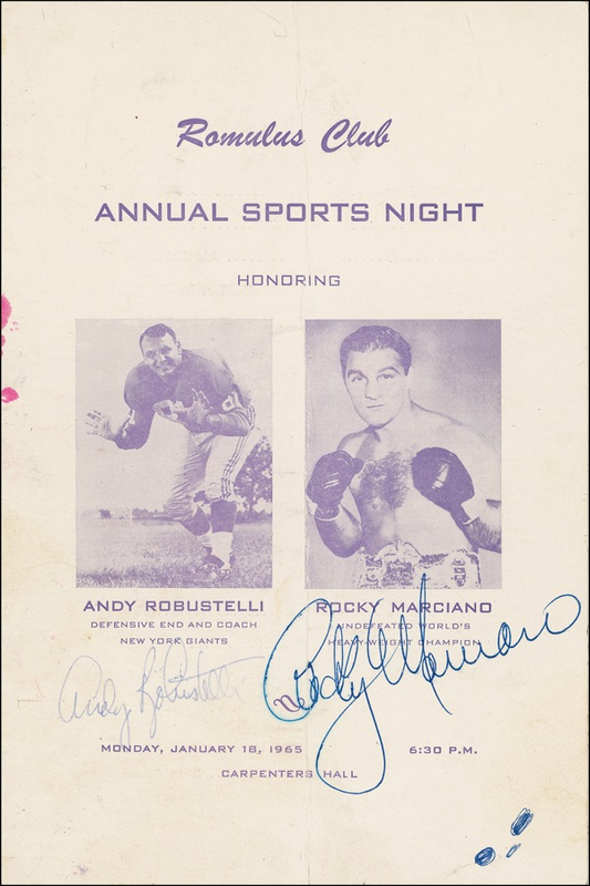 Lot 1444 Rocky Marciano Program