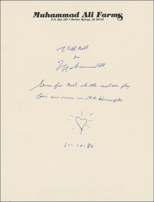 Lot 1180 Muhammad Ali Signed Quote