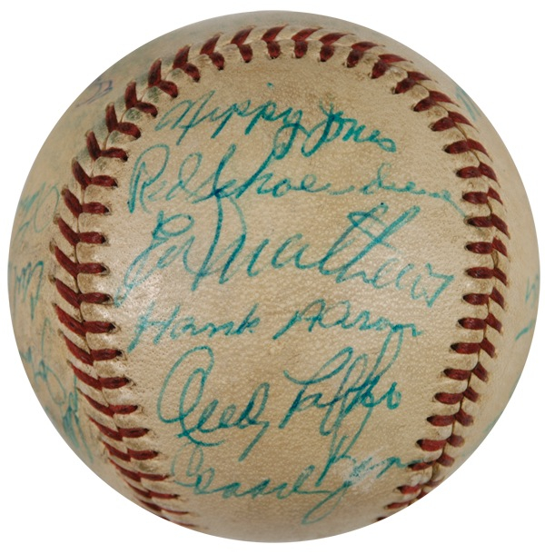 Lot 1456 Milwaukee Braves: ?57 Braves World Champion team ball
