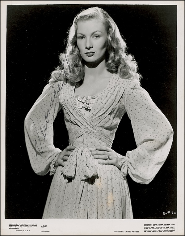 Lot 928 Veronica Lake Signed Photograph