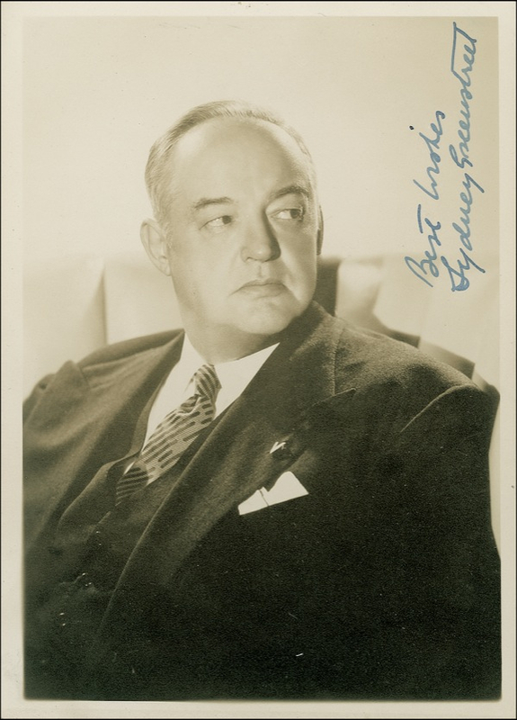 Lot 859 Sydney Greenstreet Signed Photograph