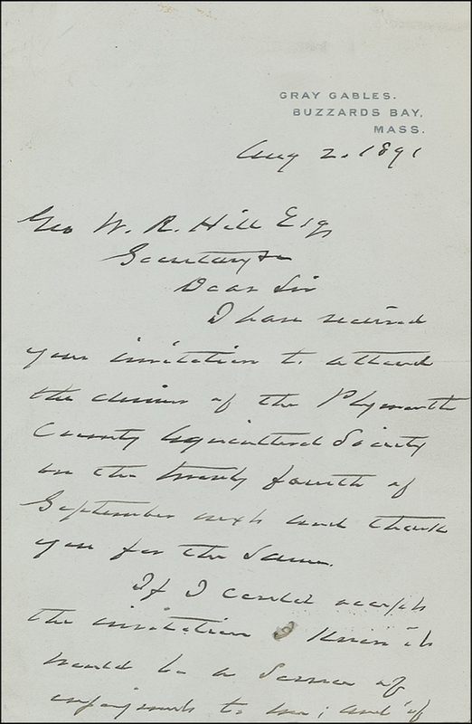 Lot 14 Grover Cleveland Handwritten Letter Signed