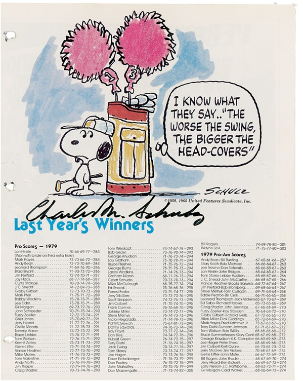 Lot 478 Charles Schulz Program Page