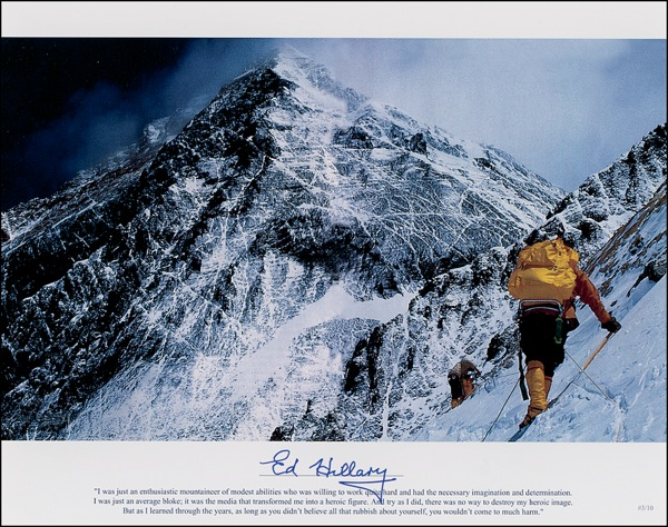 Lot 197 Edmund Hillary Signed Photograph