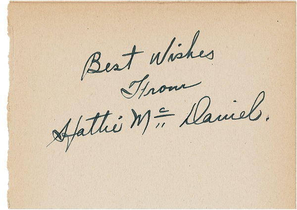 Lot 851 Gone with the Wind: McDaniel, Hattie Signature