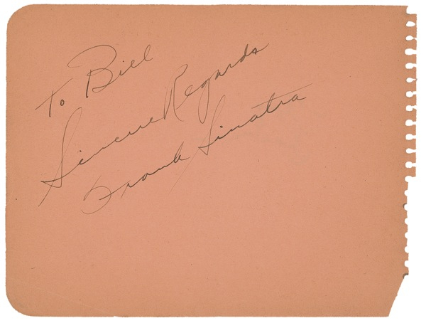 Lot 626 Frank Sinatra Signature