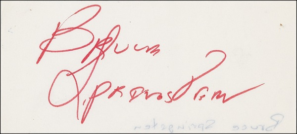 Lot 632 Bruce Springsteen Signature