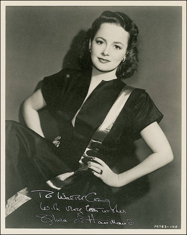 Lot 785 Olivia de Havilland Signed Photograph