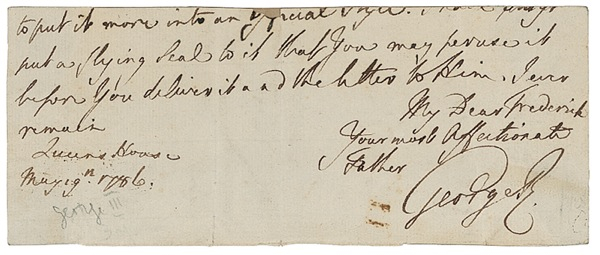 Lot 176 George III Handwritten Letter Signed