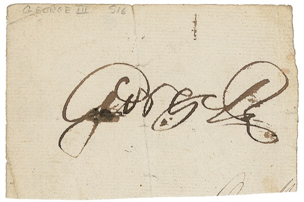 Lot 177 George III Signature
