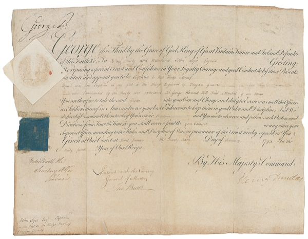 Lot 178 George III Signed Document