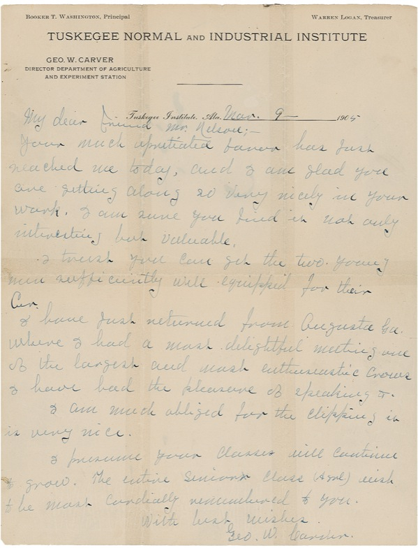 Lot 147 George Washington Carver Handwritten Letter Signed
