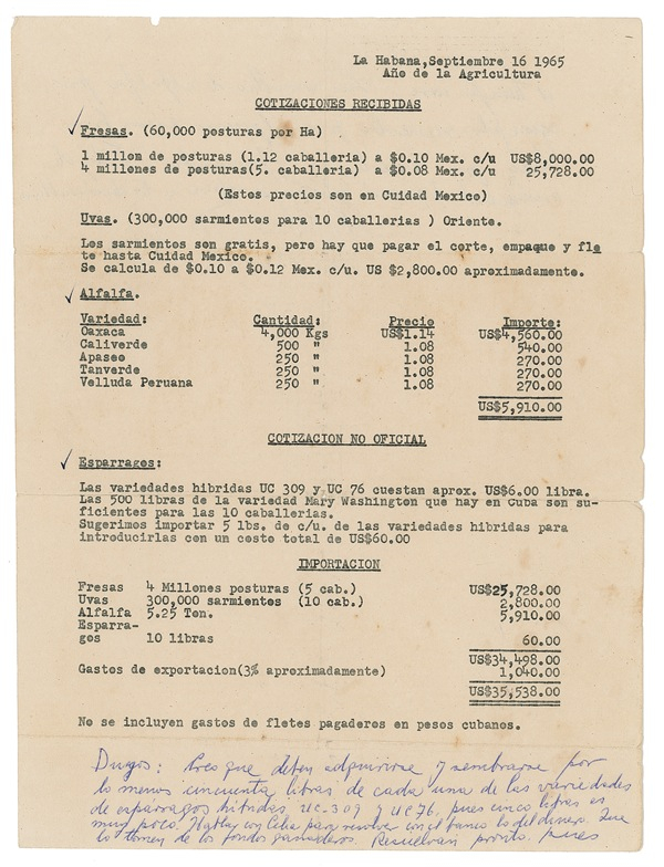 Lot 149 Fidel Castro: Castro sees to post-revolutionary agricultural development