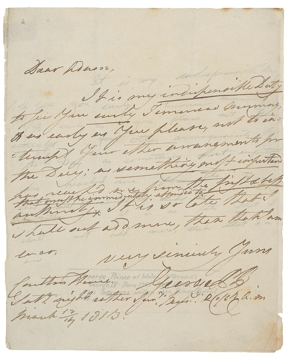 Lot 183 George IV Handwritten Letter Signed