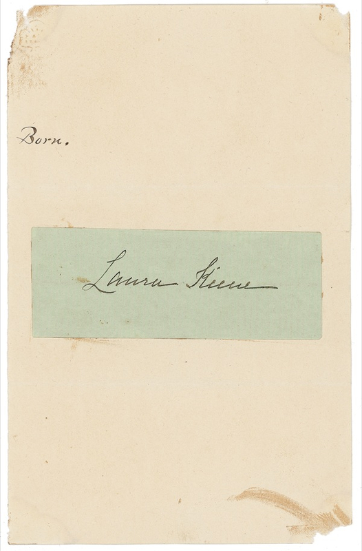 Lot 71 Abraham Lincoln: Keene, Laura: Signature of the star of Our American Cousin, the play Lincoln was watching at Ford’s Theatre