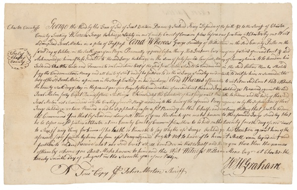 Lot 162 Declaration of Independence: Morton, John Signed Document