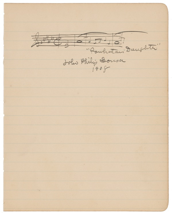 Lot 629 John Philip Sousa Signed Musical Quote
