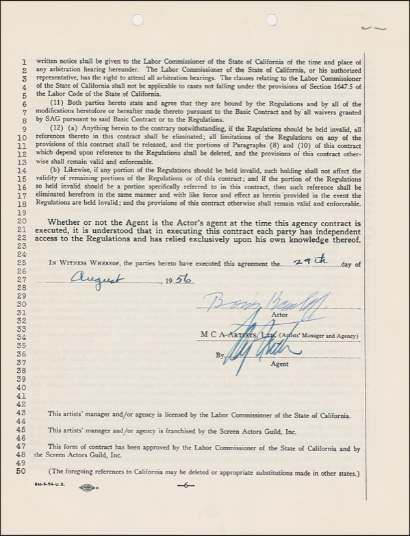 Lot 915 Boris Karloff Signed Document