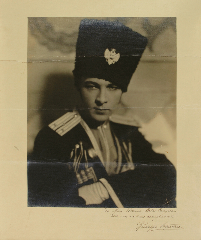 Lot 1121 Rudolph Valentino: Russian Rudy: One of the largest signed VALENTINO images known to exist