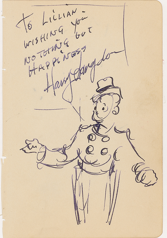 Lot 934 Harry Langdon Sketch