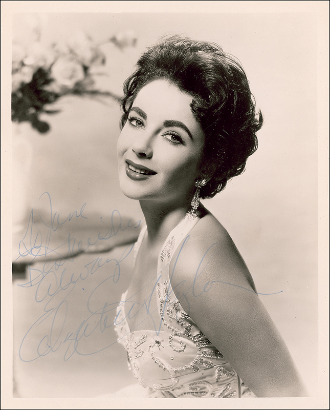 Lot 1102 Elizabeth Taylor Signed Photograph