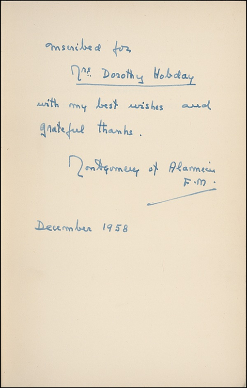 Lot 280 Montgomery of Alamein Book