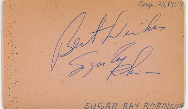 Lot 1512 Sugar Ray Robinson Signature