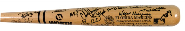 Lot 1341 Florida Marlins Baseball Bat