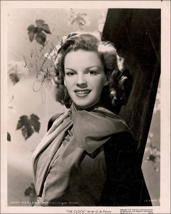 Lot 842 Judy Garland Signed Photograph