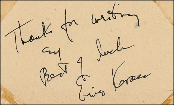 Lot 926 Ernie Kovacs Signature