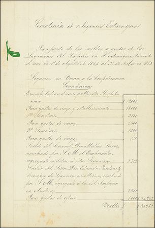 Lot #214 Maximilian: Expense report signed by Maximilian - Image 1