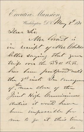 Lot #41 U. S. Grant: Reliving old battles: “I propose going to Boston ... to attend the meeting of the Society of the Army of the Potomac” - Image 1