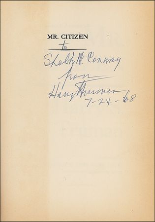 Lot #108 Harry S. Truman Book - Image 1