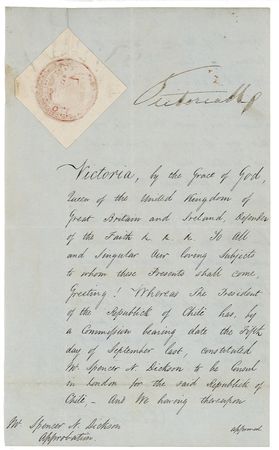 Lot #244 Victoria Signed Document - Image 1