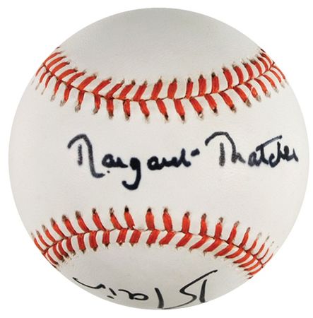 Lot #134 Tony Blair and Margaret Thatcher Baseball - Image 1