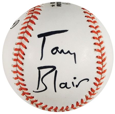 Lot #134 Tony Blair and Margaret Thatcher Baseball - Image 2