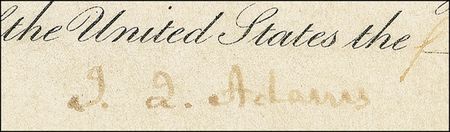 Lot #3 John Quincy Adams Signed Document