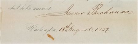 Lot #7 James Buchanan Signed Document - Image 2
