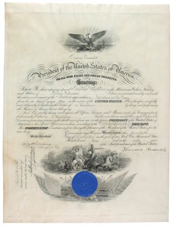 Lot #102 Theodore Roosevelt Signed Document - Image 1