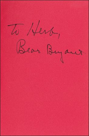 Lot #1276 Paul “Bear” Bryant Book - Image 1