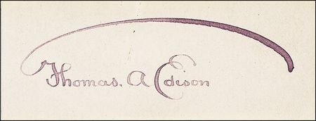 Lot #167 Thomas Edison Signature - Image 1
