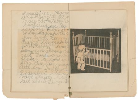 Lot #358 Alan Shepard: HELLO, MOON: The original baby crib used by future spaceman ALAN SHEPARD, together with his own remarkable handwritten childhood autobiography mentioning the crib and his greatest ambition: ?[To be] a carpenter? - Image 2