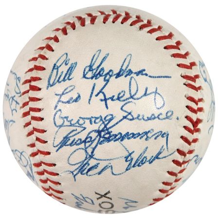 Lot #1170 Harry Agganis and the Boston Red Sox Baseball - Image 1